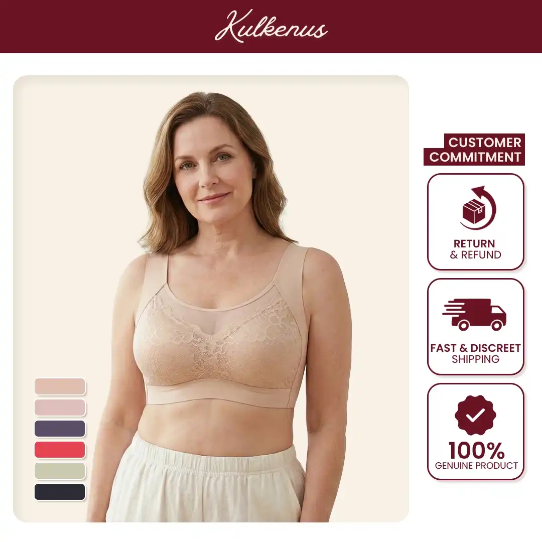 Natural Lift Seamless Wire-Free Bra with Sexy Lace Design